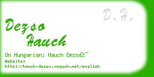 dezso hauch business card